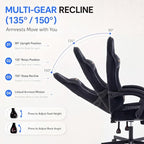 Ergonomic Gaming Chair with Footrest and Lumbar Support