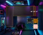 L Shaped Gaming Desk with LED Lighting and Outlets