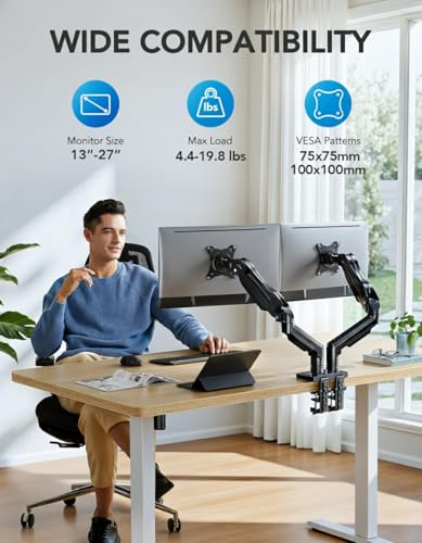 Dual Monitor Arm for 13 to 32 Inch Screens