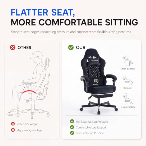 Ergonomic Gaming Chair with Footrest and Lumbar Support
