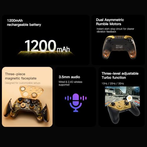 Wireless Gaming Controller with 8K TMR Sticks for PC