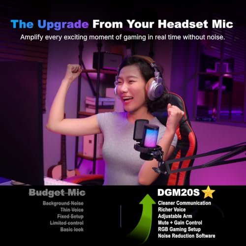 USB Gaming Microphone with Noise Cancellation and RGB