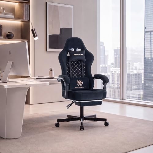 Ergonomic Gaming Chair with Footrest and Lumbar Support