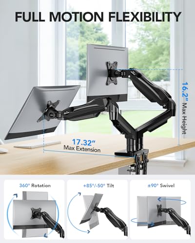 Dual Monitor Arm for 13 to 32 Inch Screens