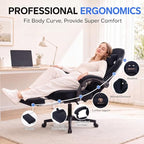 Ergonomic Gaming Chair with Footrest and Lumbar Support