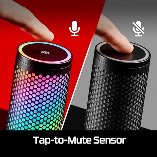 USB Gaming Microphone with RGB Lighting for Streaming