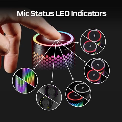 USB Gaming Microphone with RGB Lighting for Streaming