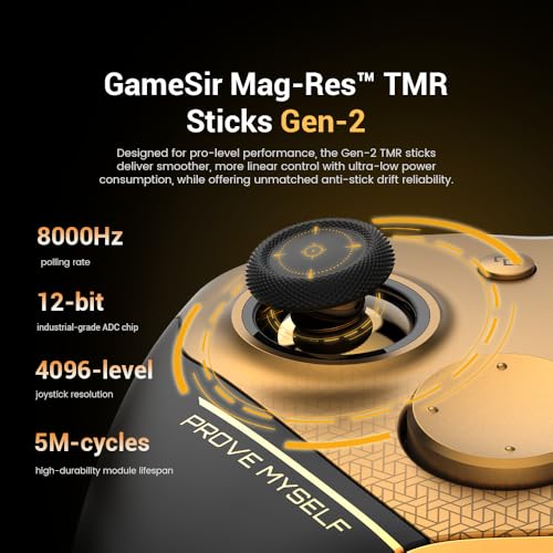 Wireless Gaming Controller with 8K TMR Sticks for PC