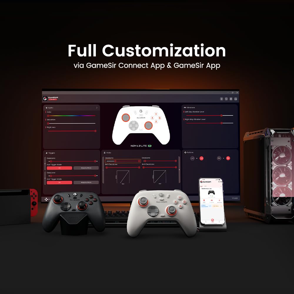 Wireless Gaming Controller with Hall Effect Sticks