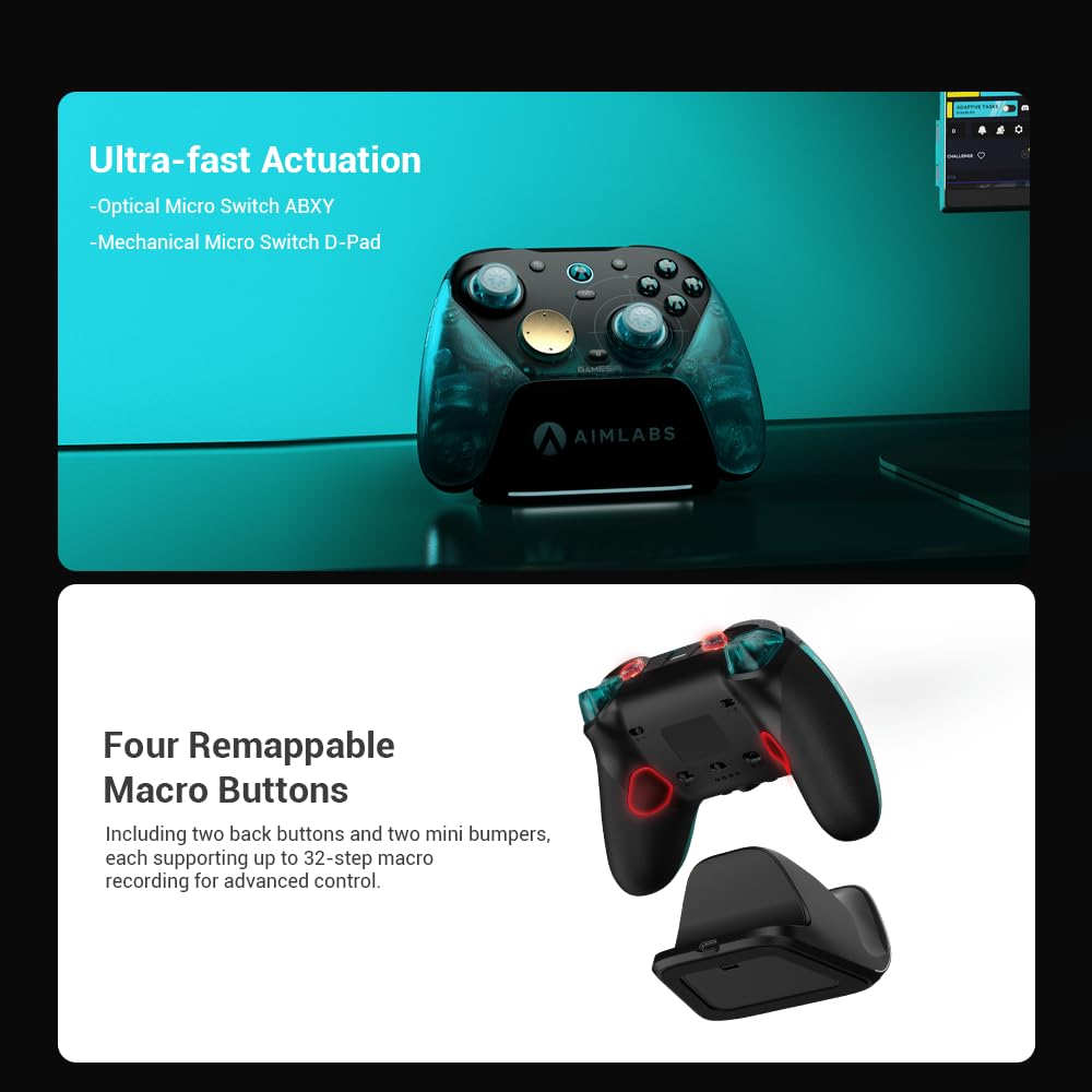 Wireless Gaming Controller with 8K Polling for PC