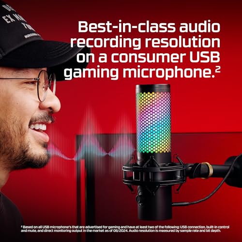 USB Gaming Microphone with RGB Lighting for Streaming