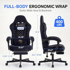 Ergonomic Gaming Chair with Footrest and Lumbar Support