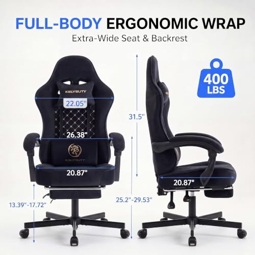 Ergonomic Gaming Chair with Footrest and Lumbar Support