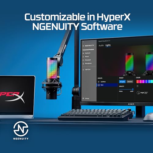 USB Gaming Microphone with RGB Lighting for Streaming