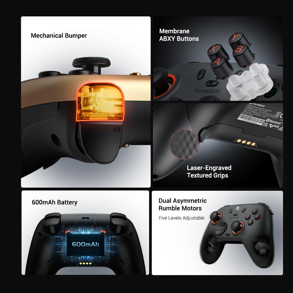 Wireless Gaming Controller with Hall Effect Sticks