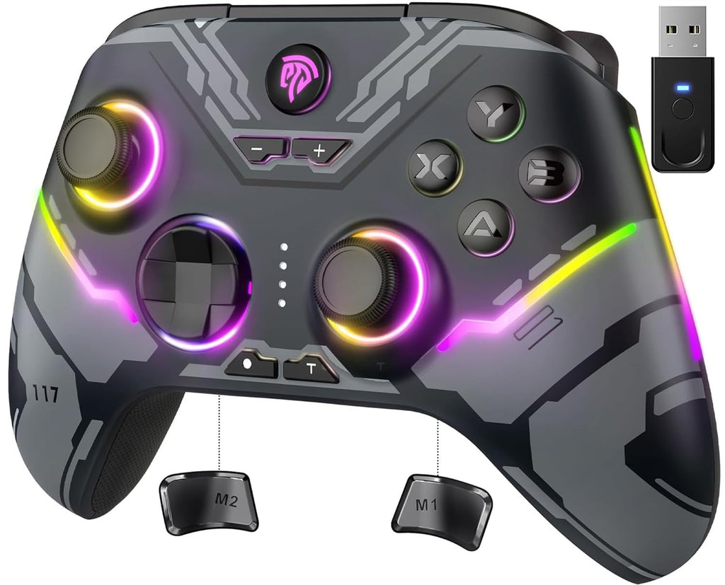 Wireless Gaming Controller with Hall Sticks and RGB
