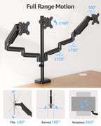 Triple Monitor Arm for 27 Inch Gaming Monitors