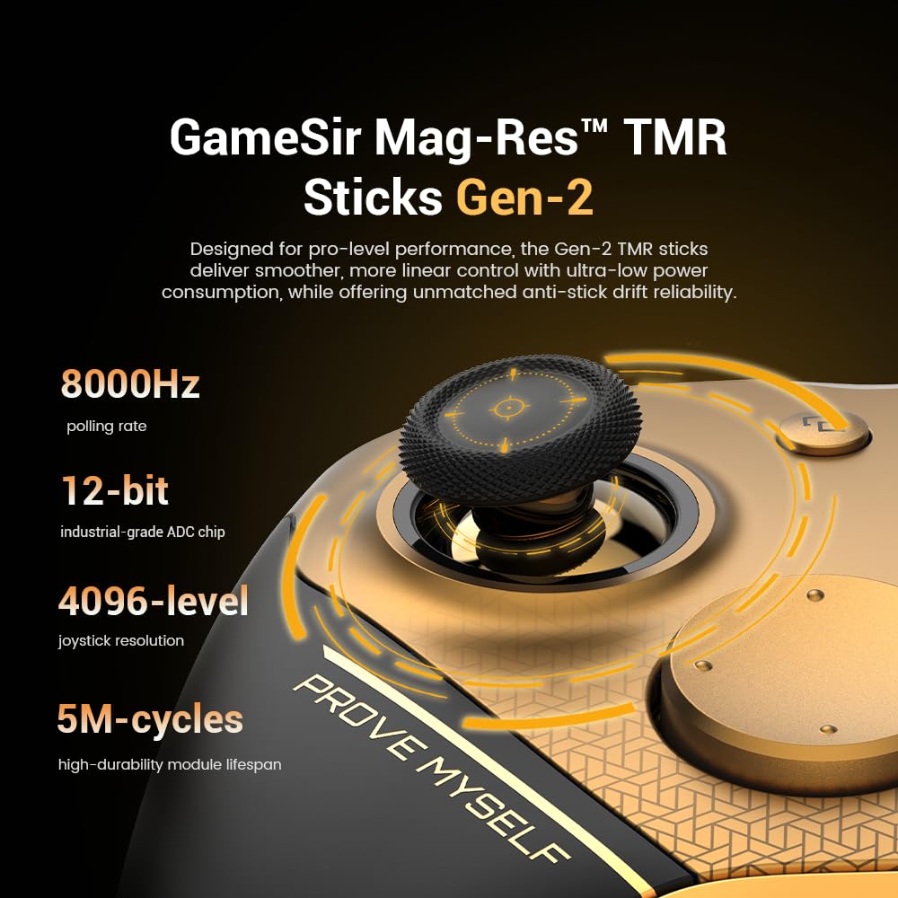 Wireless Gaming Controller with 8K TMR Sticks for PC