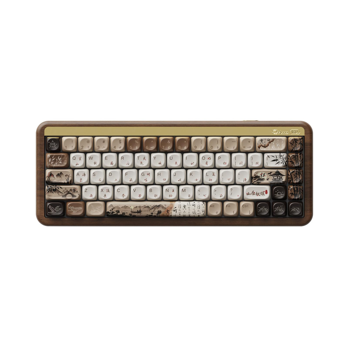 Wireless Mechanical Gaming Keyboard with Wood Frame