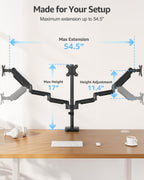 Triple Monitor Arm for 27 Inch Gaming Monitors