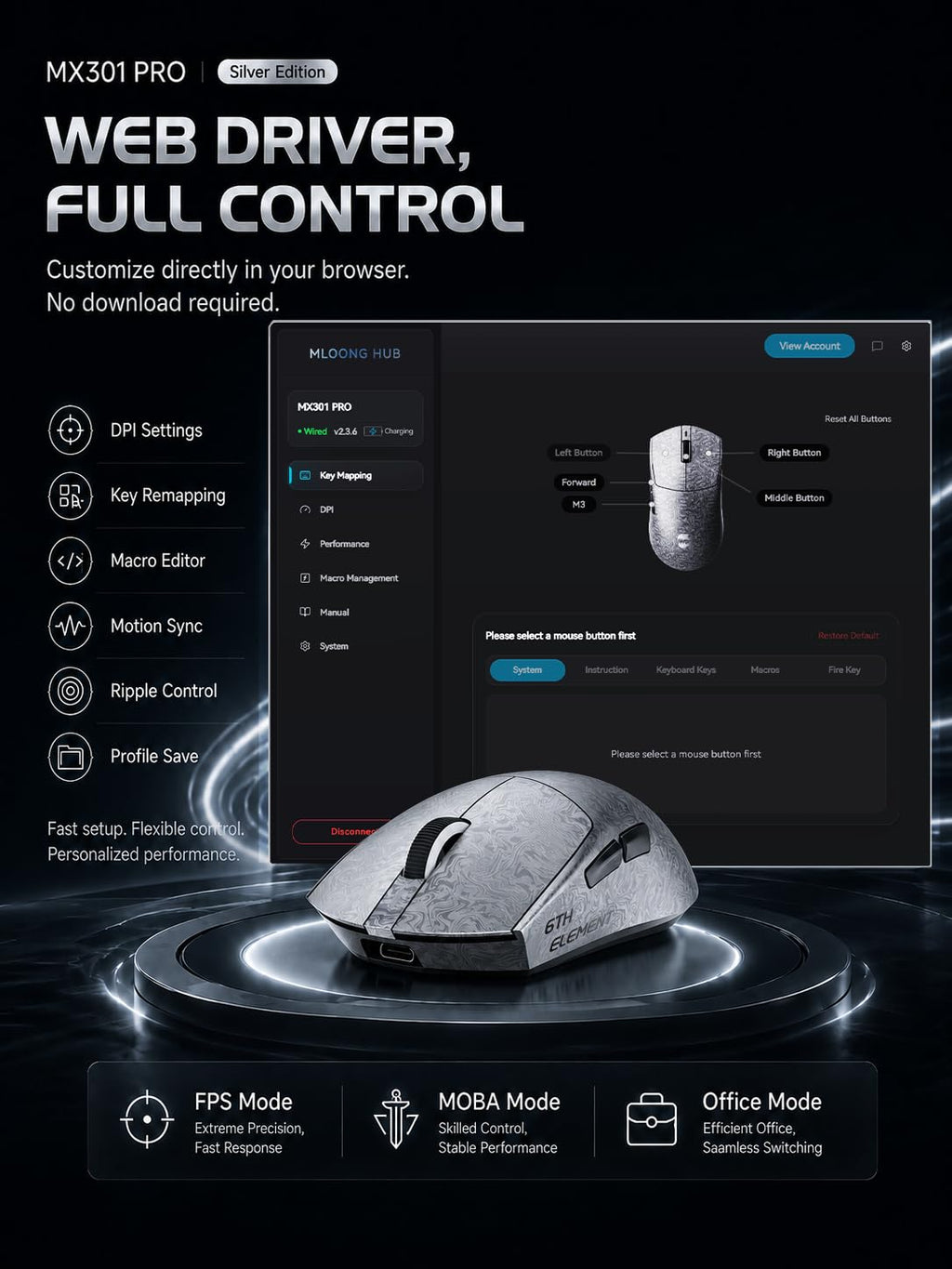 Lightweight Gaming Mouse with High Precision Sensor