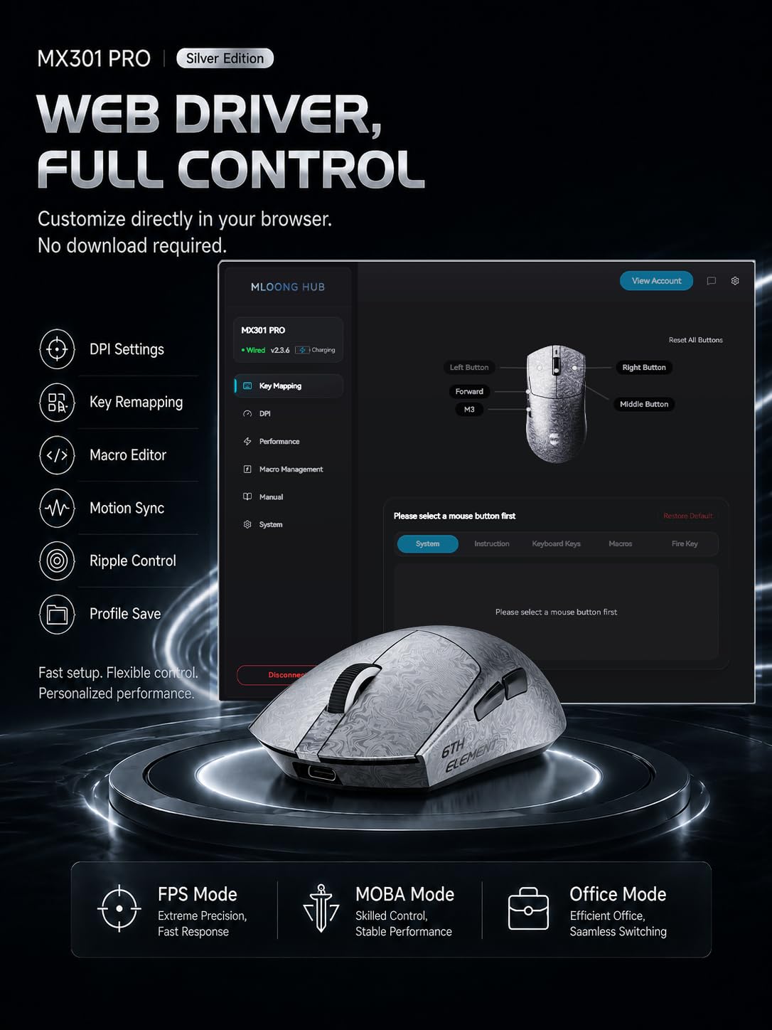 Lightweight Gaming Mouse with High Precision Sensor