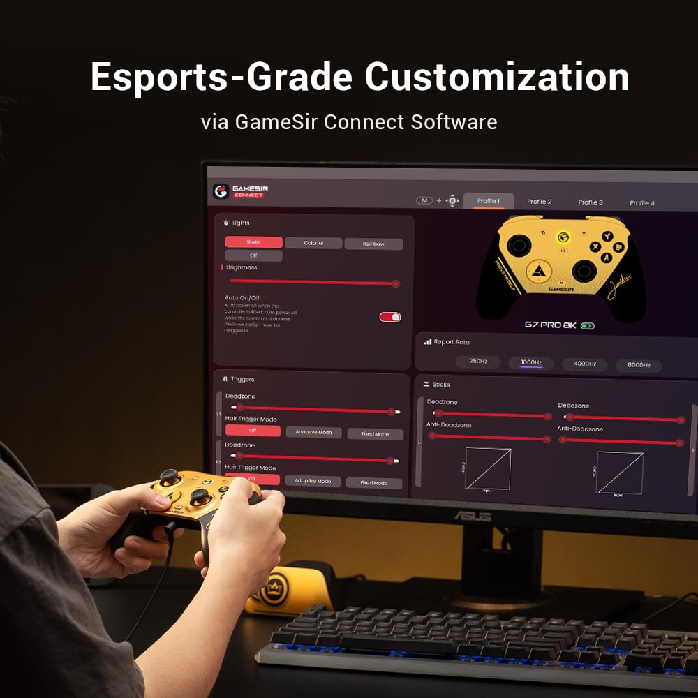 Wireless Gaming Controller with 8K TMR Sticks for PC