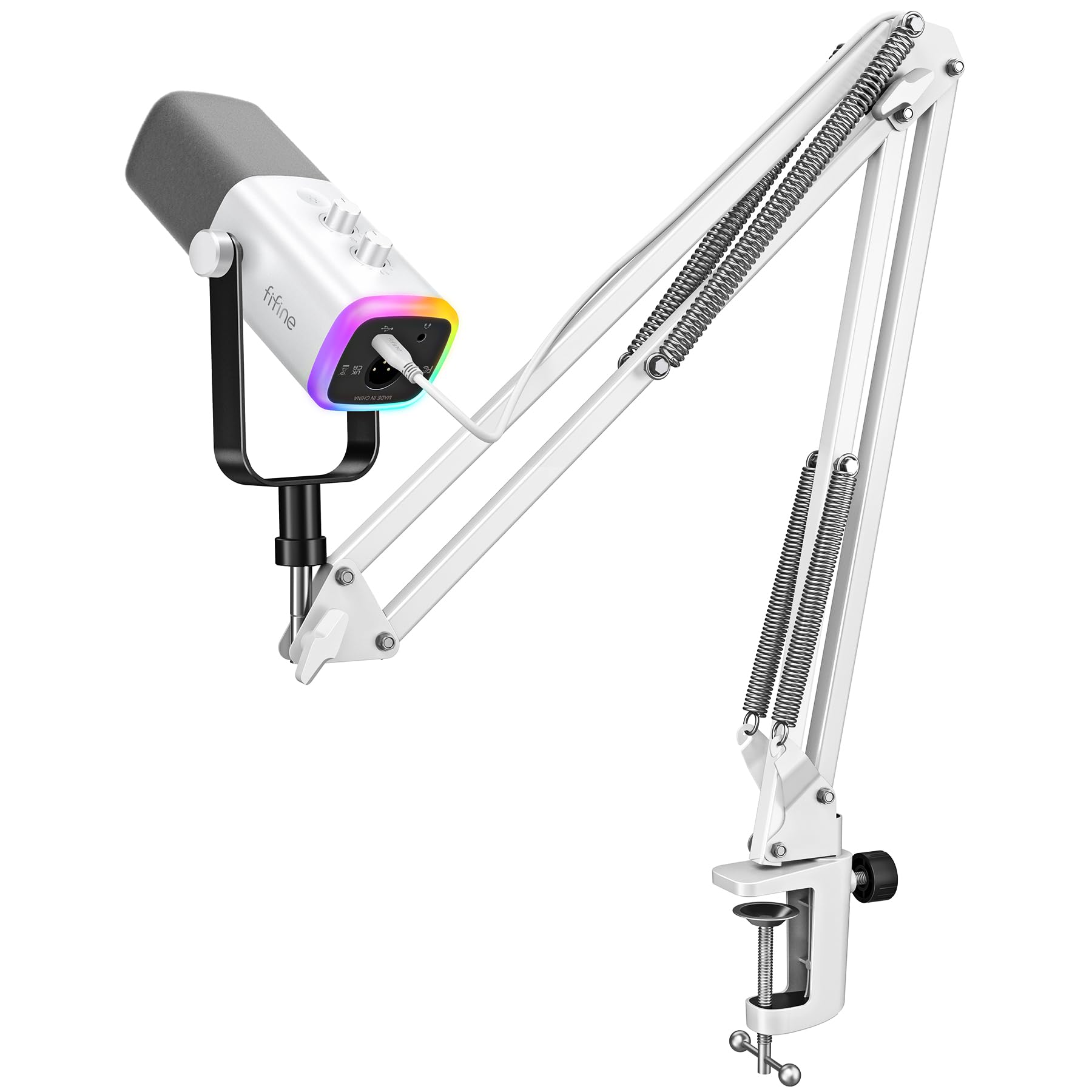 USB XLR Gaming Microphone with RGB and Boom Arm