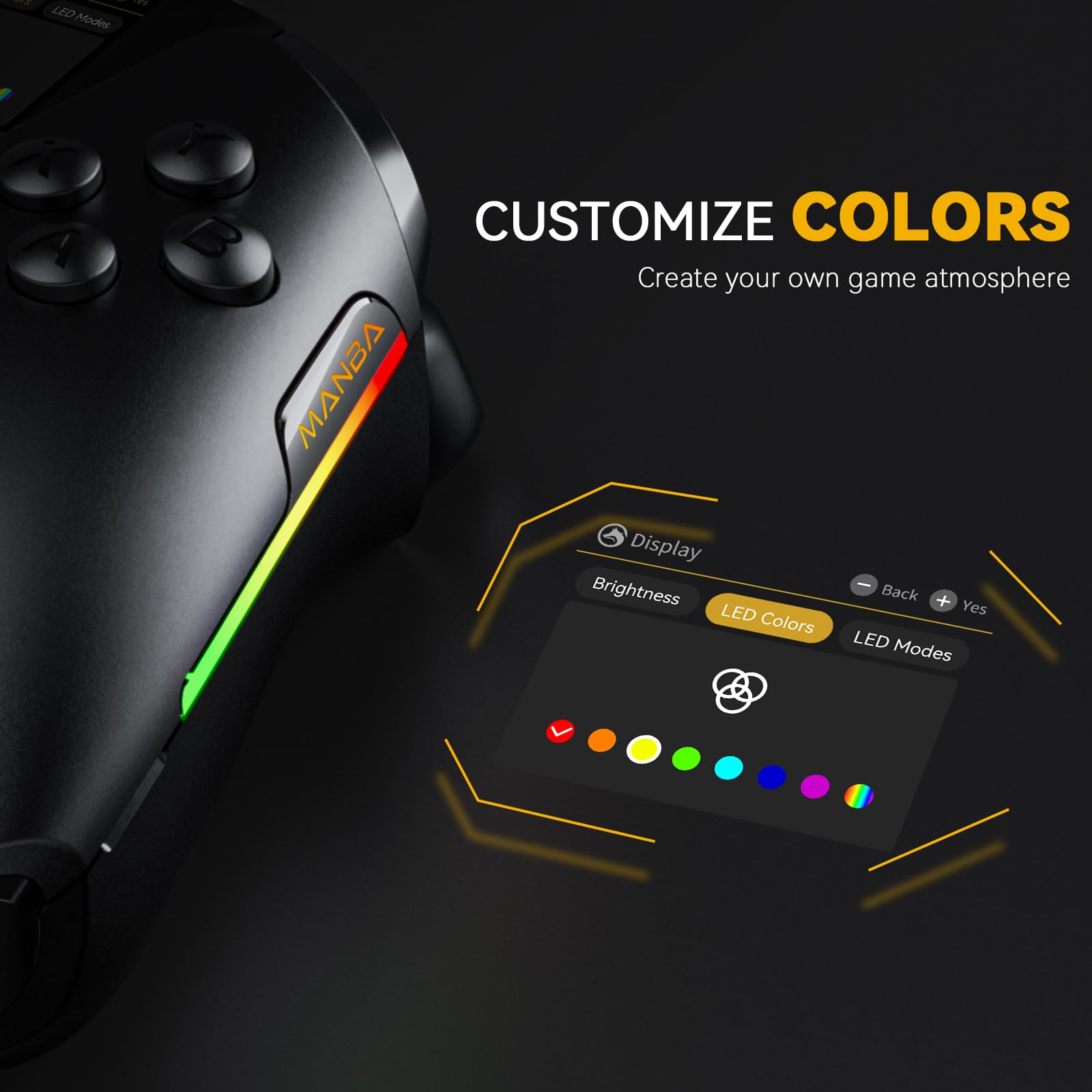 Wireless Gaming Controller with Display and Hall Sticks