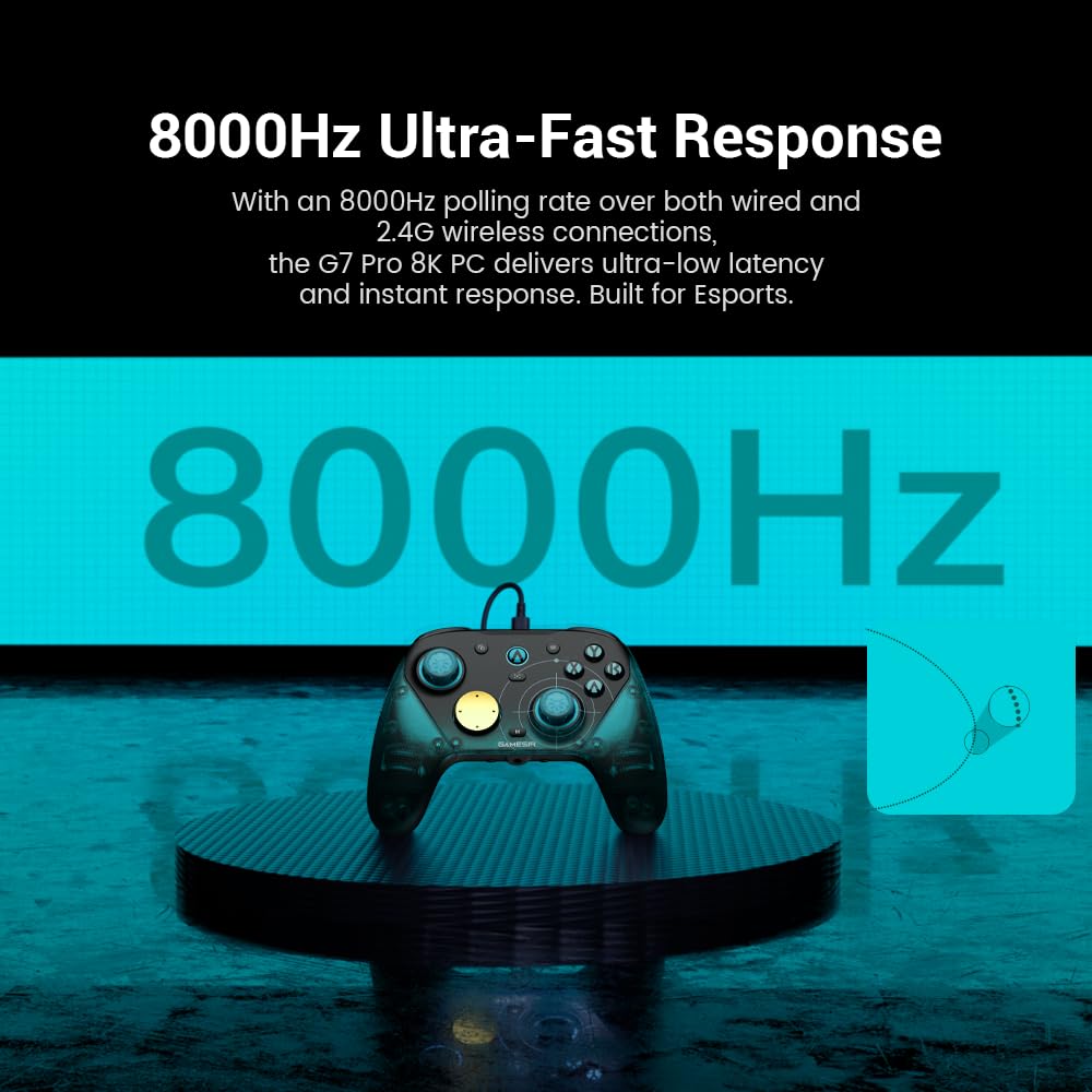 Wireless Gaming Controller with 8K Polling for PC