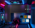 L Shaped Gaming Desk with LED Light and Power Outlet