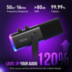 USB XLR Gaming Microphone with RGB and Boom Arm