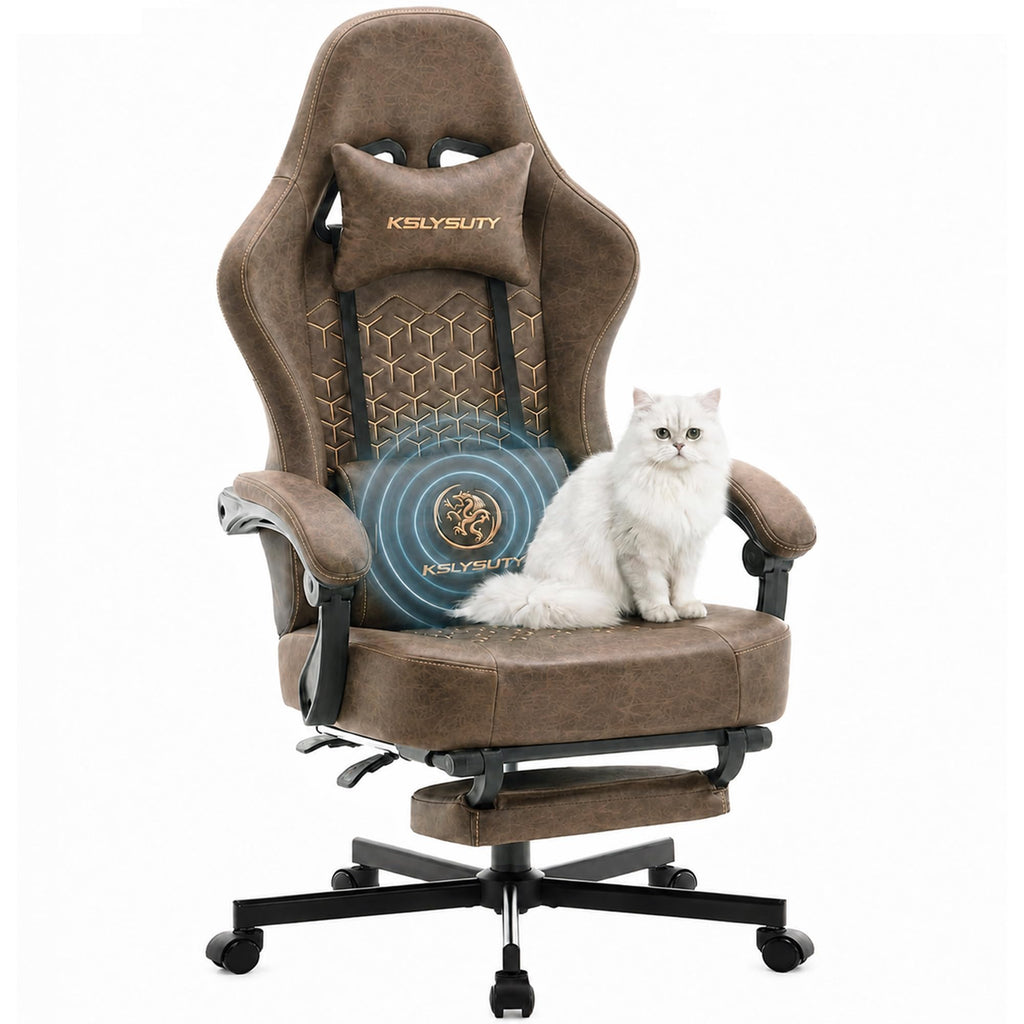 Ergonomic Gaming Chair with Footrest and Lumbar Support