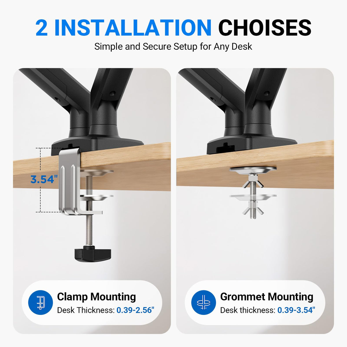 Gas Spring Monitor Arm with Full Motion Adjustment