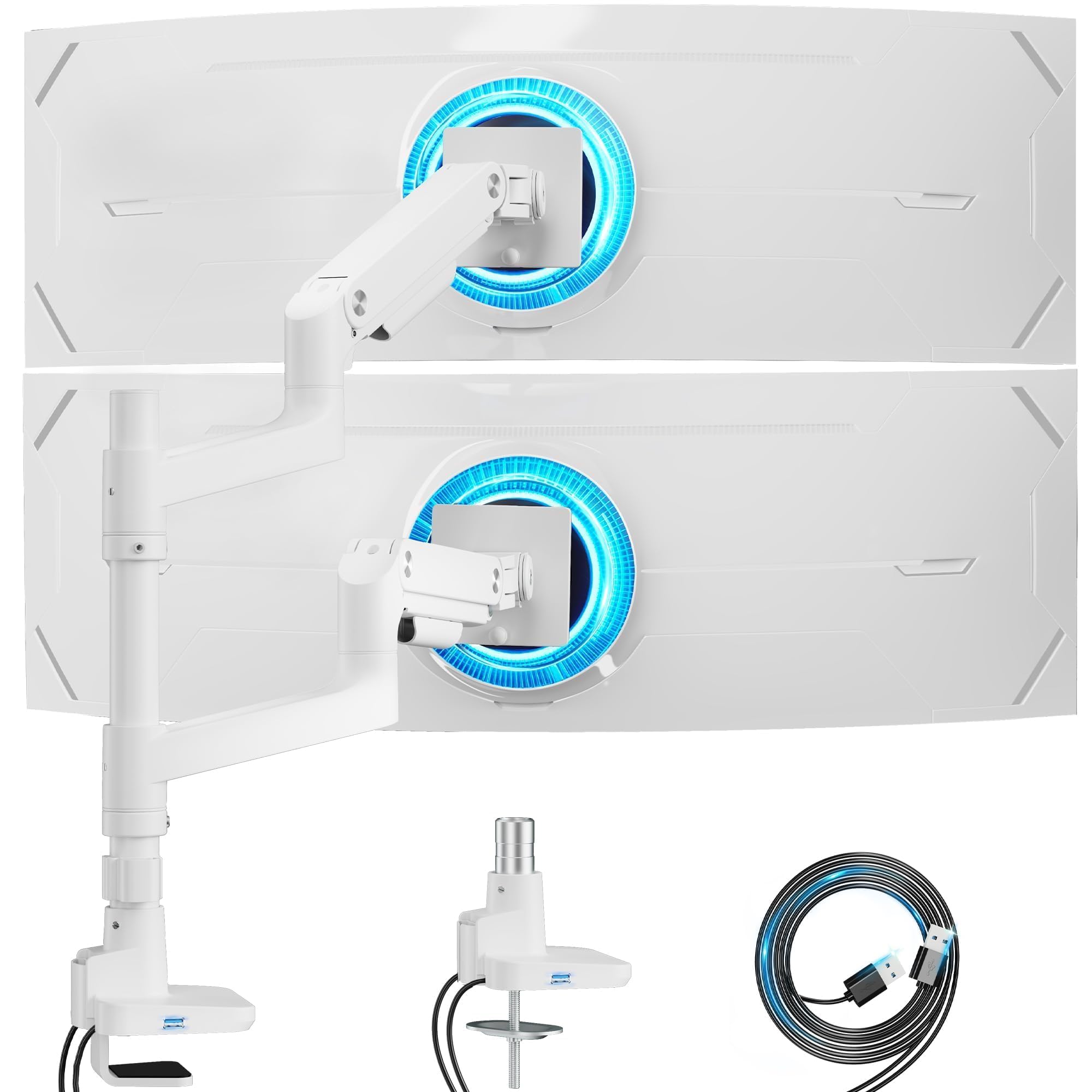 Dual Monitor Arm for 17 to 49 Inch Ultrawide Screens