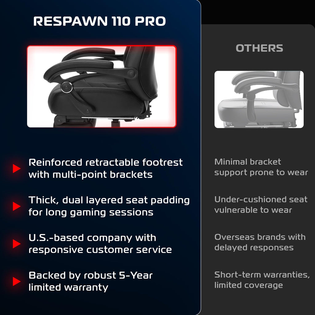 Ergonomic Gaming Chair with Footrest and Recline