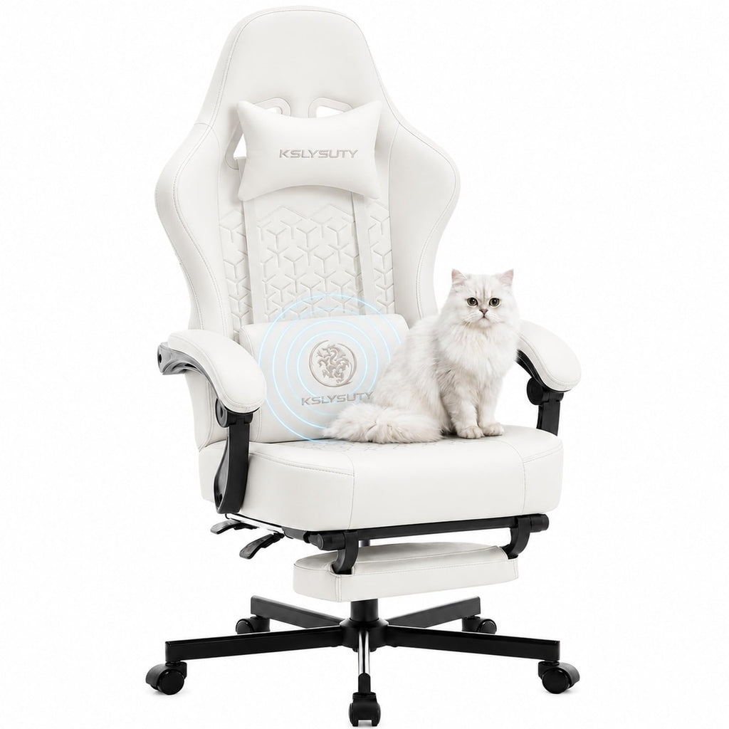 Ergonomic Gaming Chair with Footrest and Lumbar Support