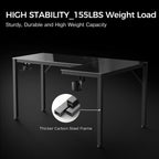 L Shaped Gaming Desk with LED Glass Desktop Design