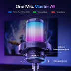 USB Gaming Microphone with Noise Cancellation and RGB