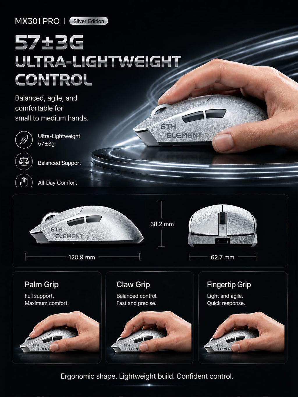 Lightweight Gaming Mouse with High Precision Sensor