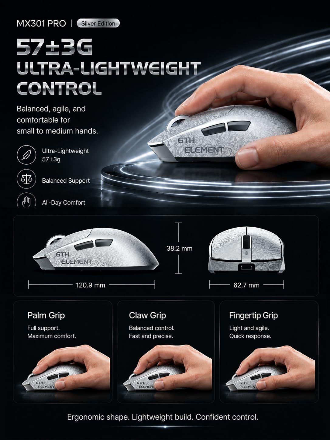 Lightweight Gaming Mouse with High Precision Sensor