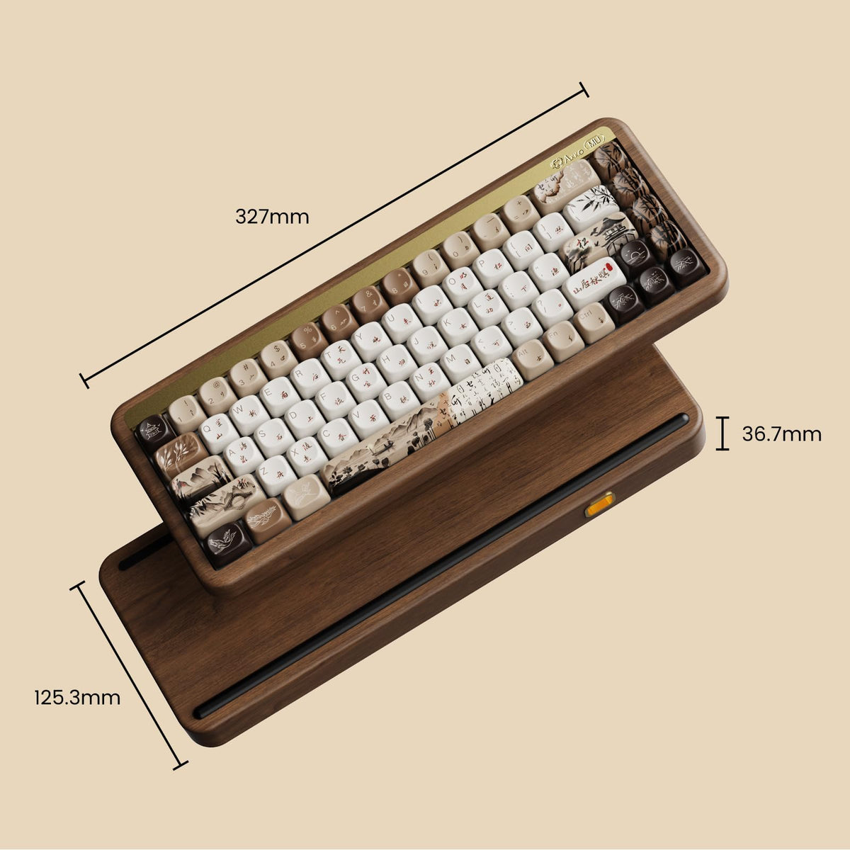Wireless Mechanical Gaming Keyboard with Wood Frame