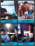 USB Gaming Microphone with Noise Reduction and RGB