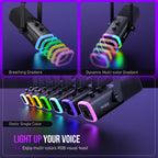 USB XLR Gaming Microphone with RGB and Mute Control