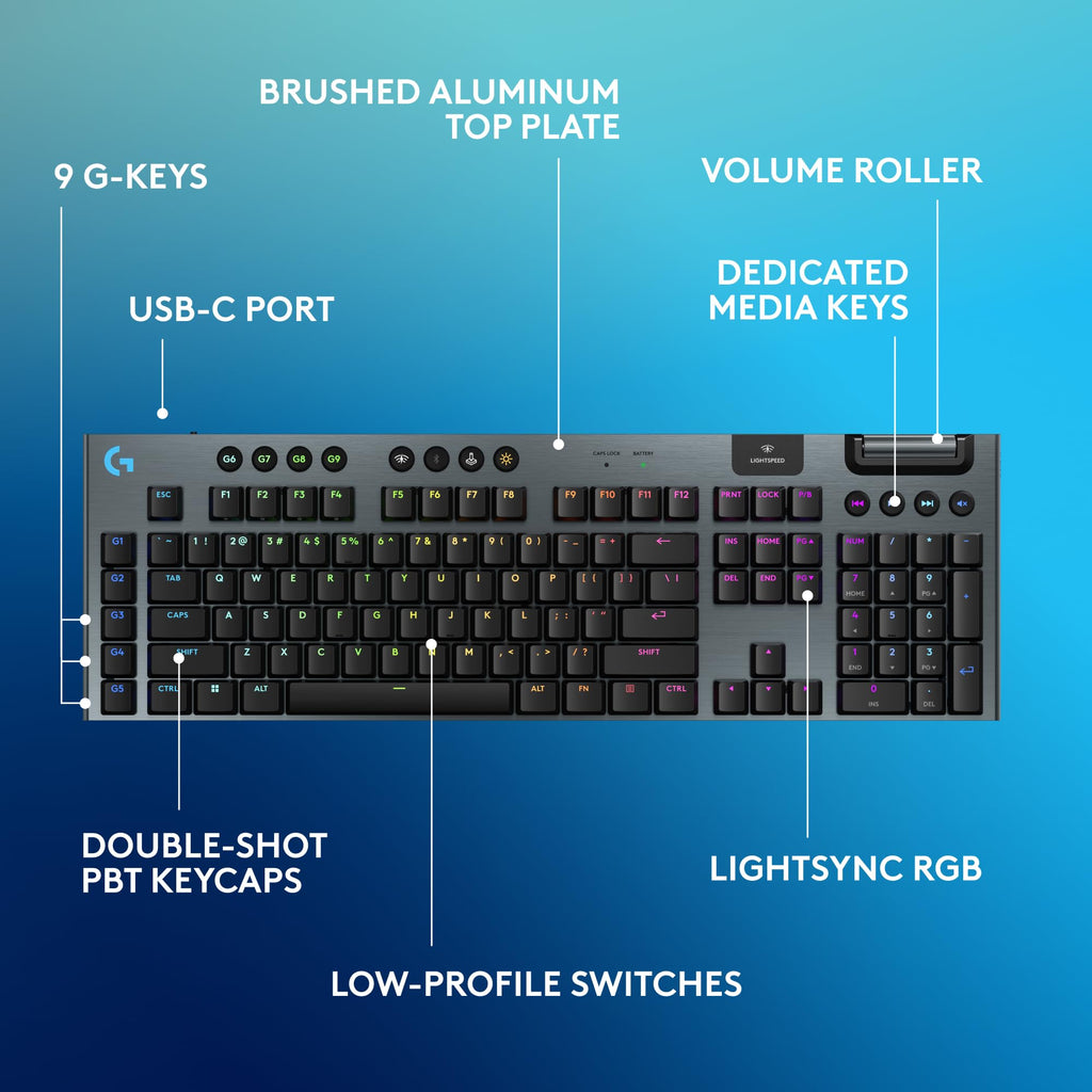 Wireless Gaming Keyboard with Low Profile Design