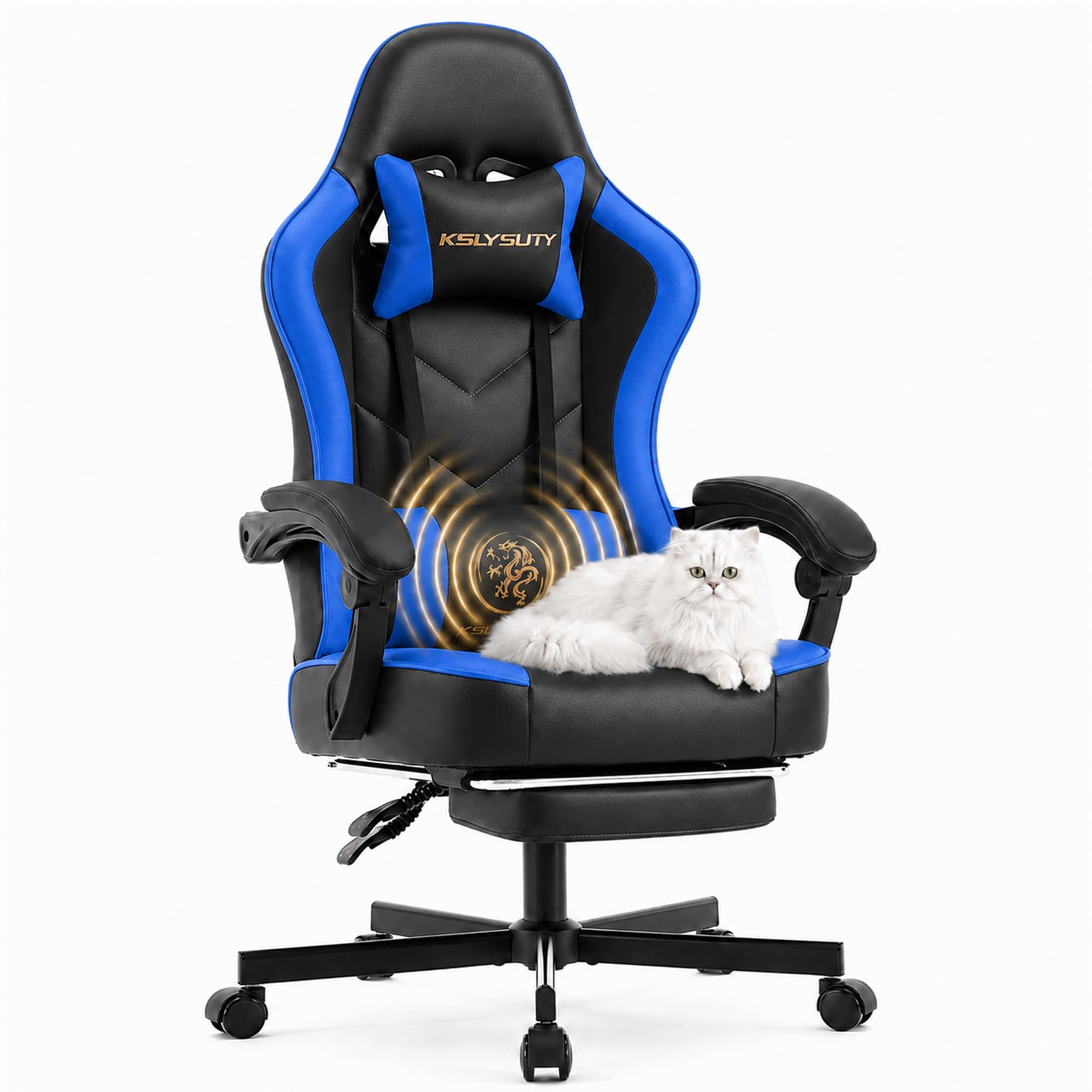 Ergonomic Gaming Chair with Footrest and Lumbar Support