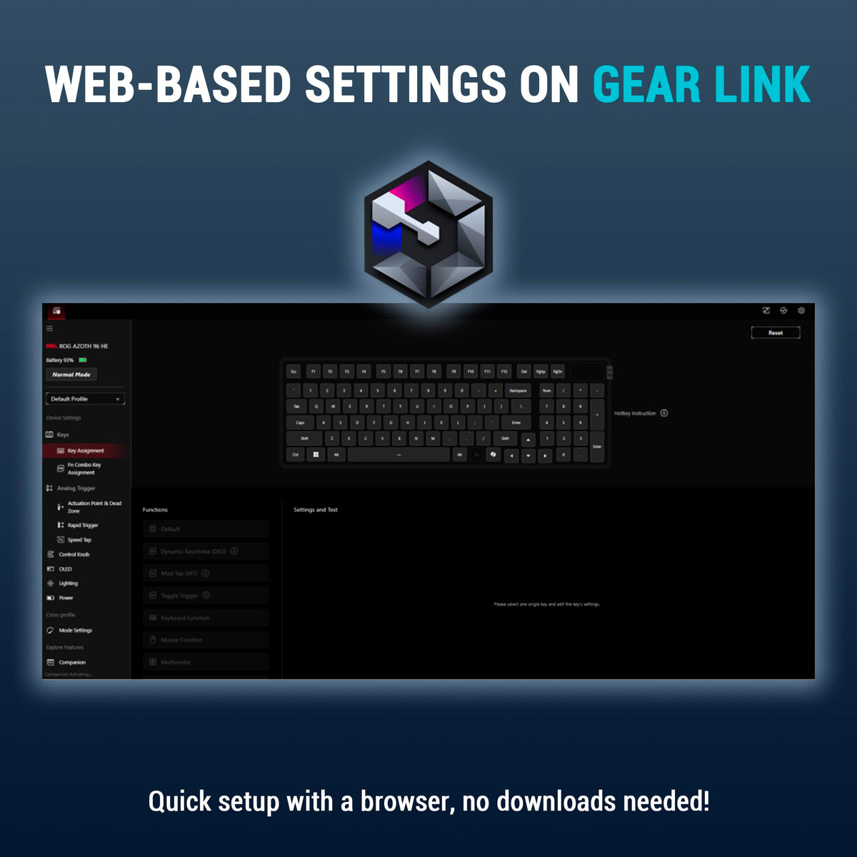 Wireless Gaming Keyboard with Hall Effect Switches