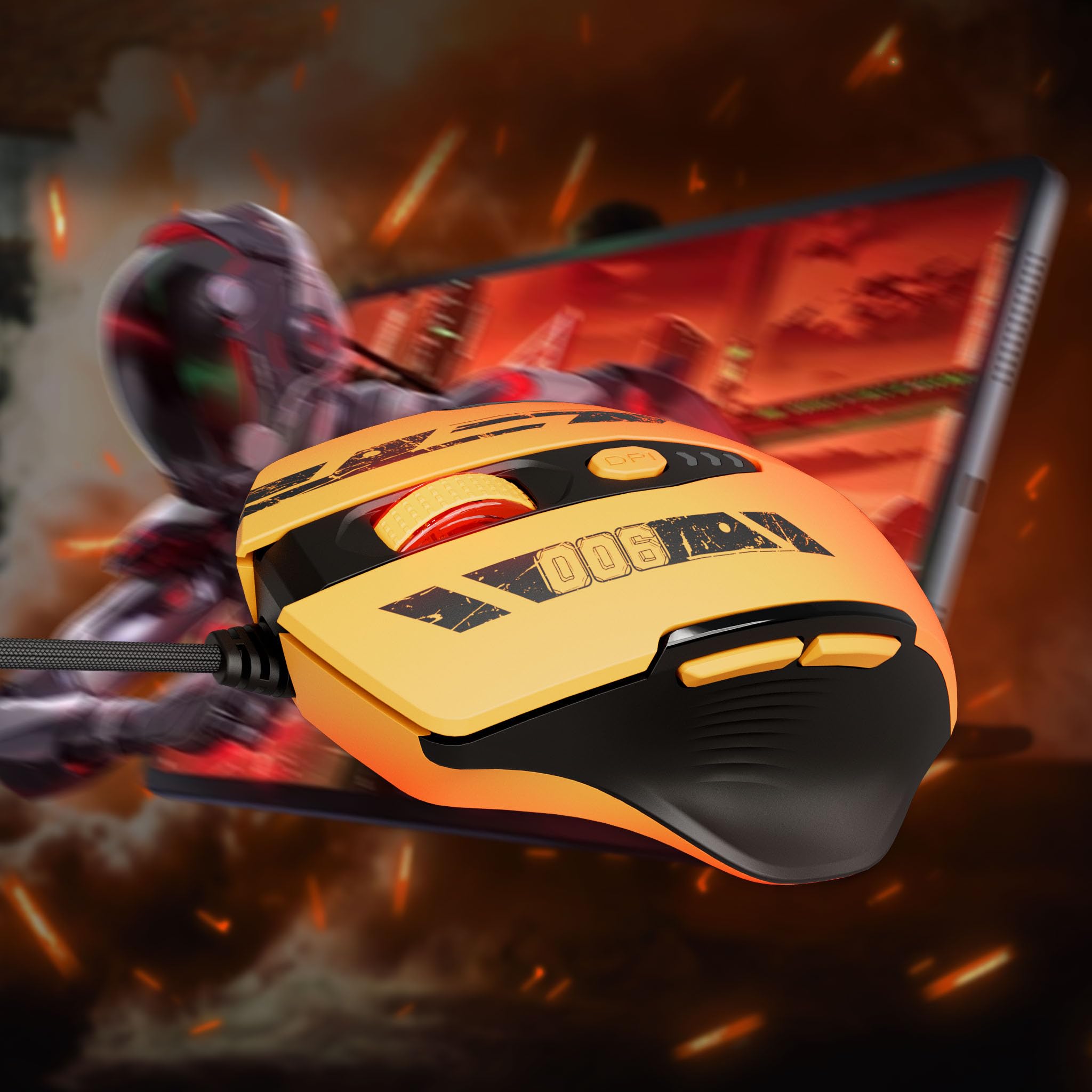 Wired Gaming Mouse with 6 Programmable Buttons