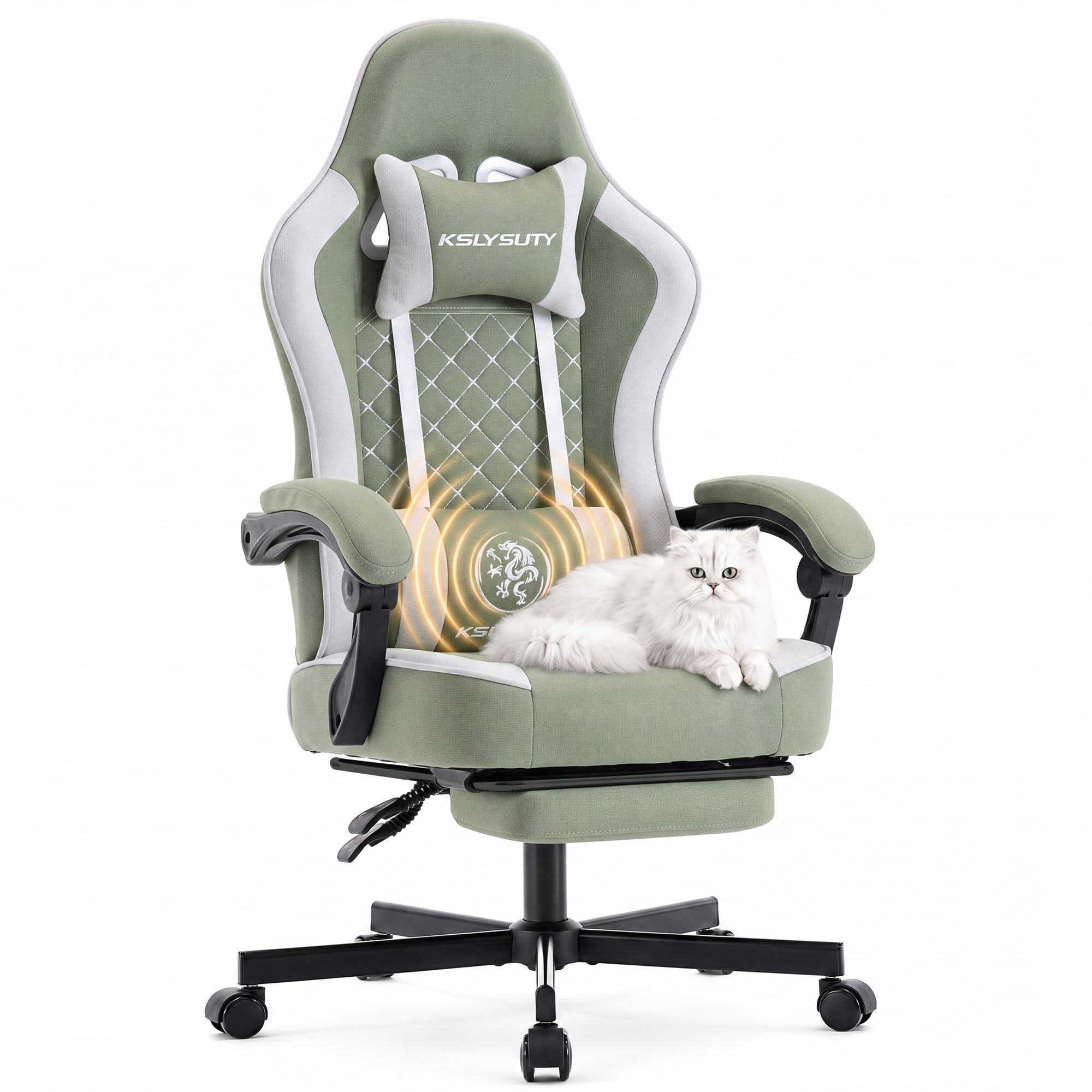Ergonomic Gaming Chair with Footrest and Lumbar Support