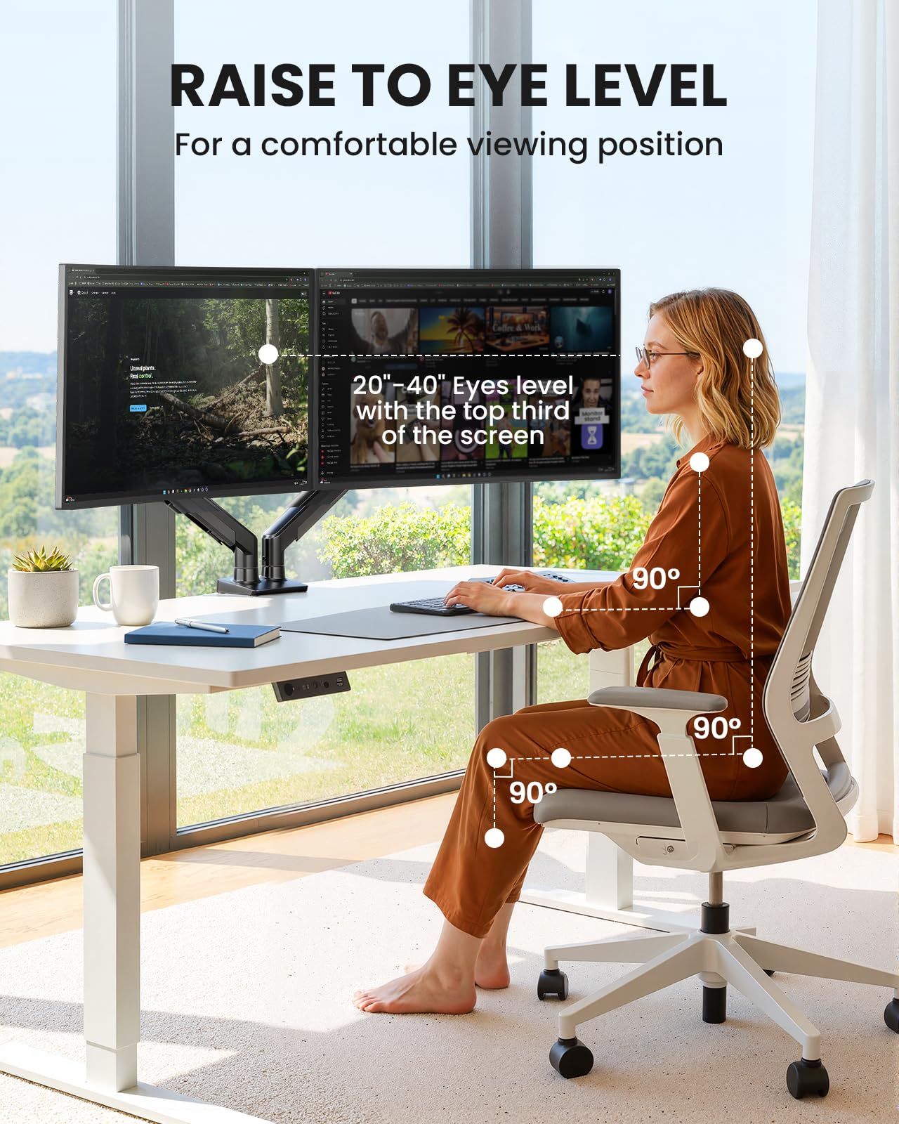Monitor Arm with Fully Adjustable Full Motion Mount